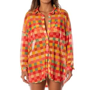 Maaji Golden Gambit Manele Long Shirt Medium NWT